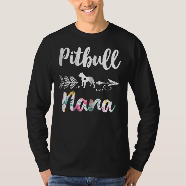 Pitbull Nana Pitbull Cute Mulher Camisetas Avó (Frente)