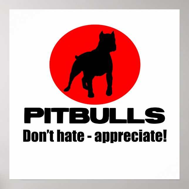 Pitbulls - Não Odeie, agradeça a Impressão de Post (Frente)