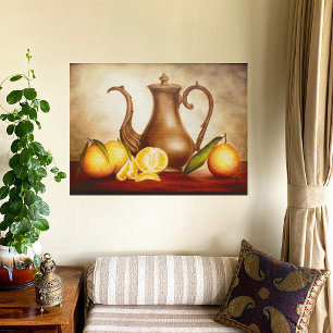 Pitcher com Laranjas - Impressão de Arte
