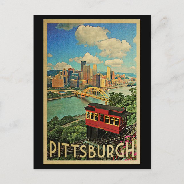 Pittsburgh Cartão postal Vintage Duquesne Incline (Frente)