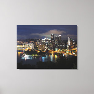 Pittsburgh Skyline na Canvas de Dusk