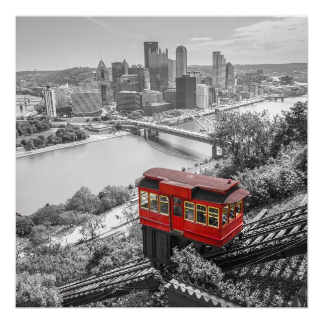 Pittsburgh Steel City Skyline Fotografia Incline (Frente)