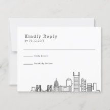 Pittsburgh Wedding | RSVP Skyline Estilizado