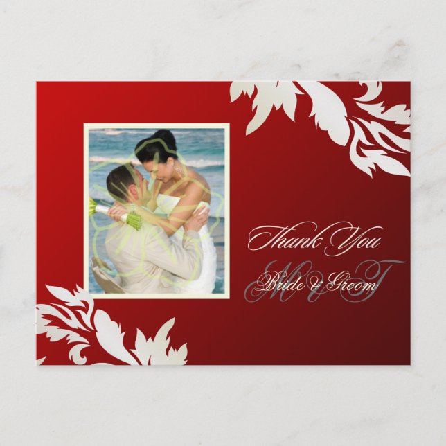 PixDezine Pearl Damask Obrigado cartões postais (Frente)