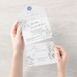 PixDezines Aguarela Azul Hyde Creme Rosas