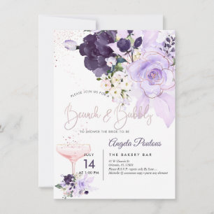 PixDezines Brunch Flores H2 Roxos Roxos Convite