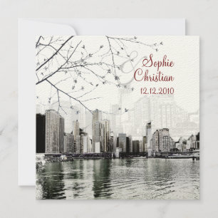 PixDezines Convites Chicago Lakeshore Skyline