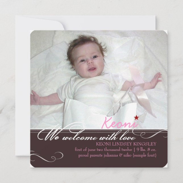 PixDezines cor suja, anúncio de nascimento (Frente)