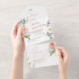 PixDezines Elegante Blush Peonies Todos Em Um Únic