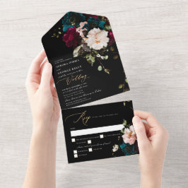 PixDezines Flores Mal-humoradas Burgundy Teal