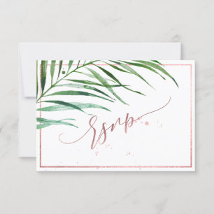 PixDezines Greenery RSVP Faux Rosa Dourado