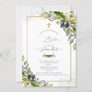 PixDezines H2 Carvalho em Berry Baptism Convite