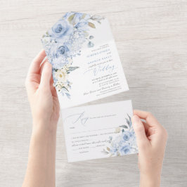 PixDezines H2 Rosas Azuis Dusty Hydrangea