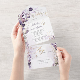 PixDezines H2 Roxo Rústico Eucalipto Roxo Dourado