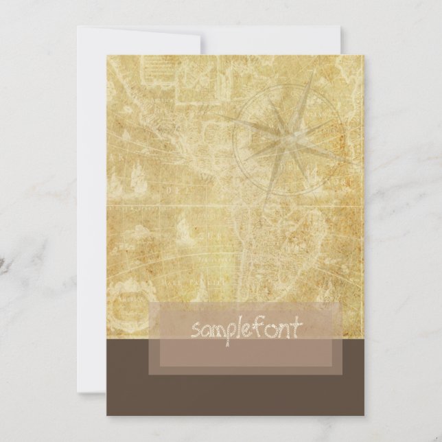 PixDezines Mapa Náutico Vintage+Bússola (Frente)