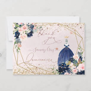 PixDezines Marinho Quinceanera Cartões de agradec