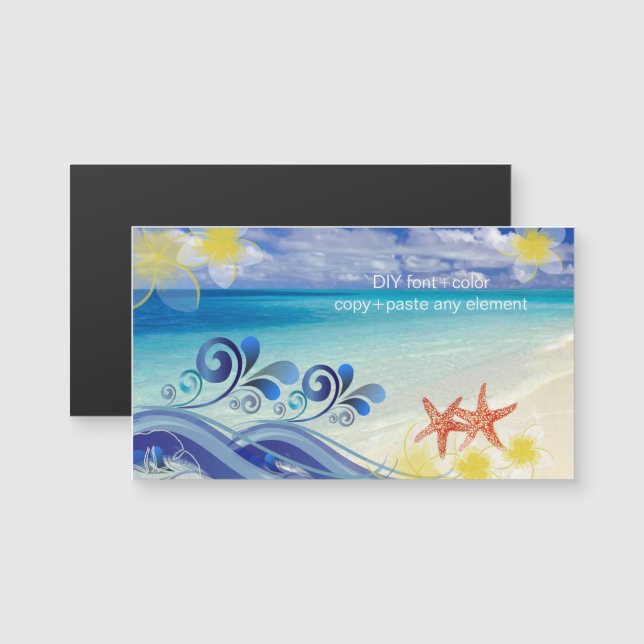 PixDezines onda de hula/plumeria/estrela-do-mar (Frente/Verso)