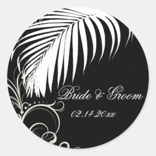 PixDezines palm de autocolantes de casamento