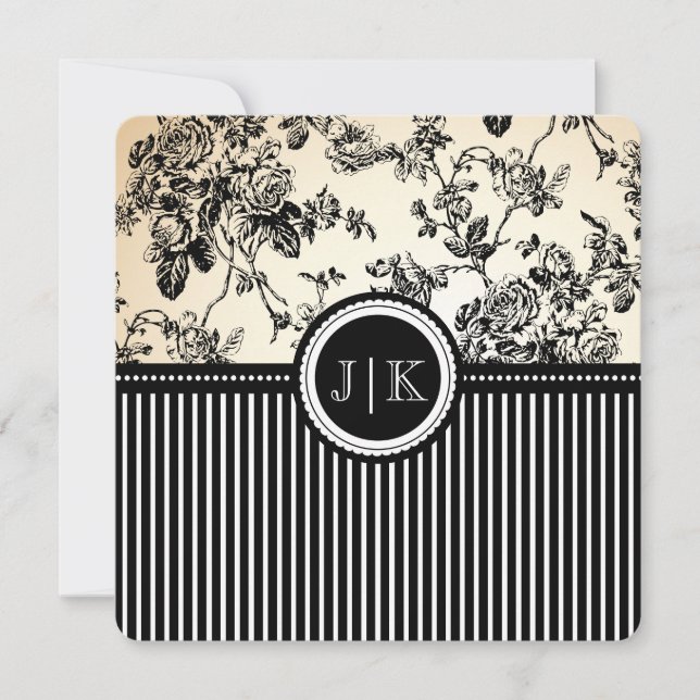 PixDezines preto/toile/rosas (Frente)