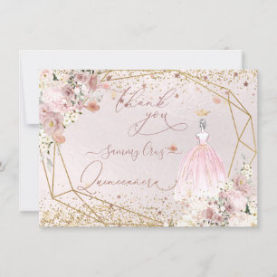 PixDezines Quinceanera Blush Cartões de agradecim