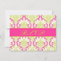 PixDezines Rossi Damask, RSVP para convites 5x7