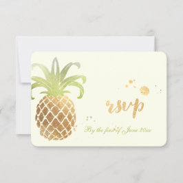 PixDezines rsvp Ananases/Traços de Pincel Dourado