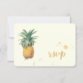 PixDezines rsvp Ananases/Traços Dourados de Pincel