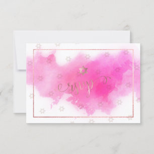 PixDezines RSVP Bat Mitzvah , cor d'água rosa ✡