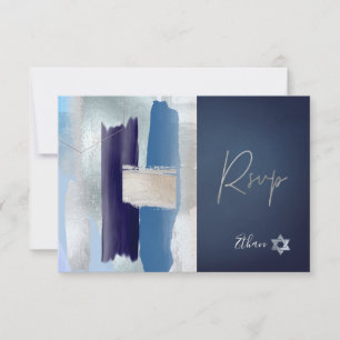 PixDezines RSVP Blues Aquarela Bar Mitzvah ✡