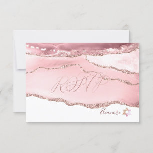 PixDezines RSVP Blush Burgundy Agate Bat Mitzvah ✡