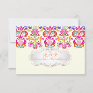 PixDezines rsvp cor Isabella damasco/bat mitzvah