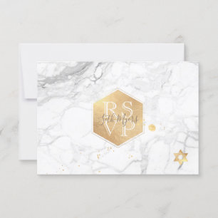 PixDezines RSVP Faux Dourado Honeycomb Bar Mitzvah