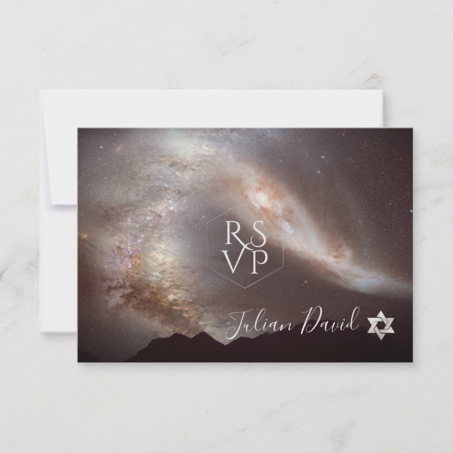 PixDezines RSVP Galaxy Via Látea Bar Mitzvah ✡ (Frente)