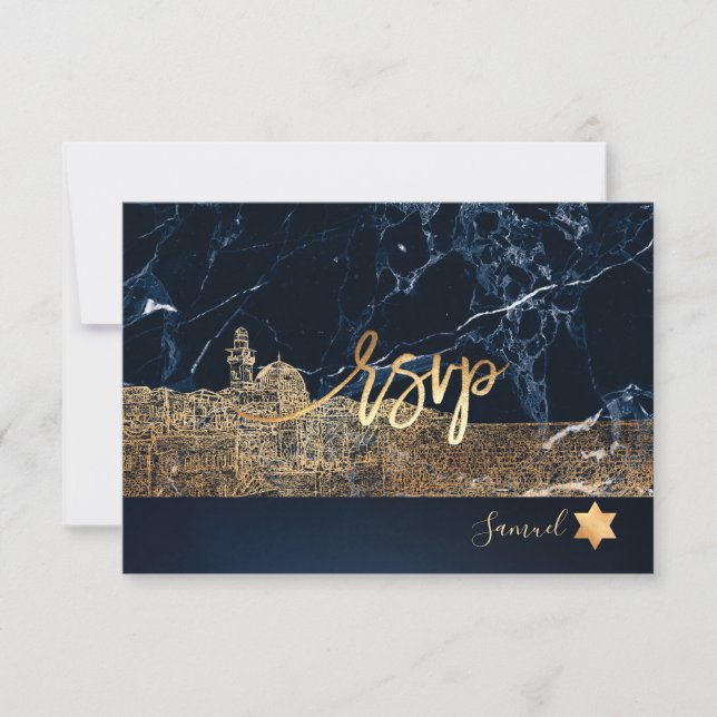 PixDezines RSVP Jerusalem Bar Mitzvah ✡ (Frente)