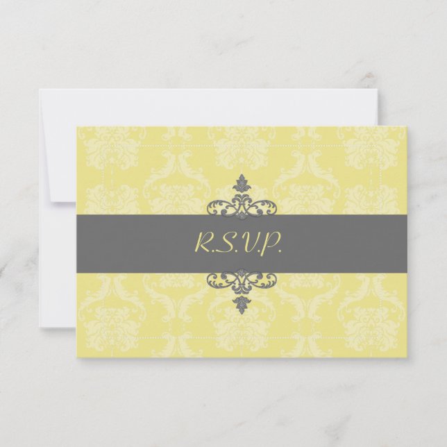 PixDezines rsvp Liliana Damask, personalizável (Frente)