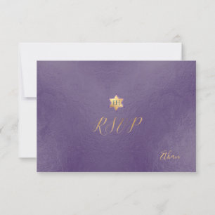 PixDezines RSVP minimalista Dusty Purple Mitzvah ✡