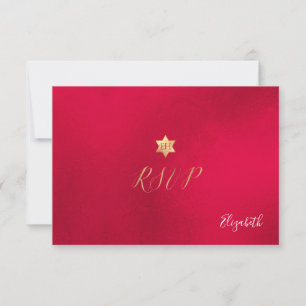 PixDezines RSVP minimalista Red Mitzvah ✡