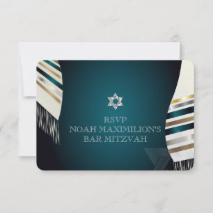 PixDezines RSVP Mitzvah/tallit azul claro/fundo pe