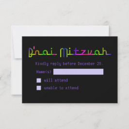 PixDezines RSVP Neon Sinal B'nai Mitzvah