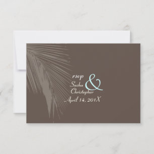 PixDezines Rsvp Palm frondes silhueta/cacau+azul