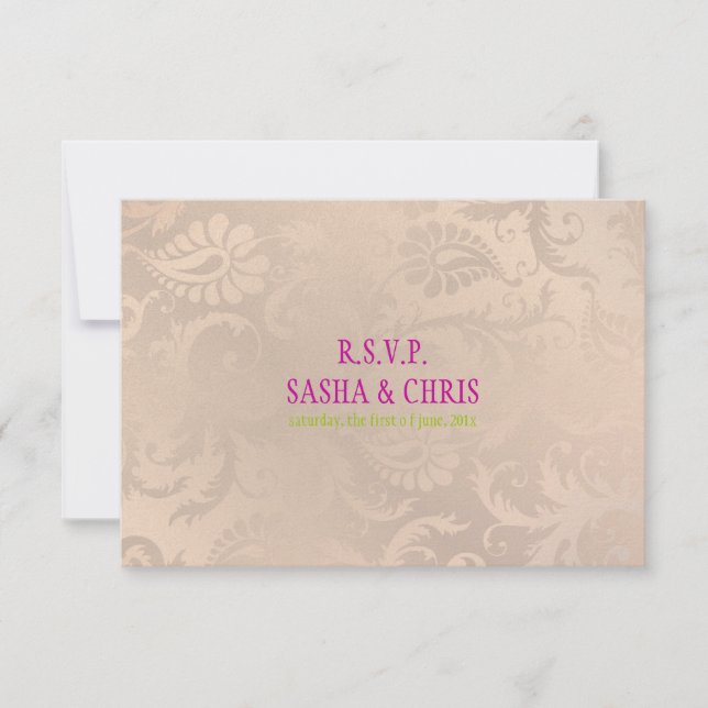 PixDezines rsvp pavo damask/pink champagne (Frente)