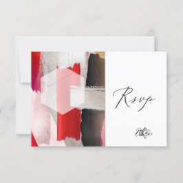 PixDezines RSVP Red Watercolor Bat Mitzvah ✡