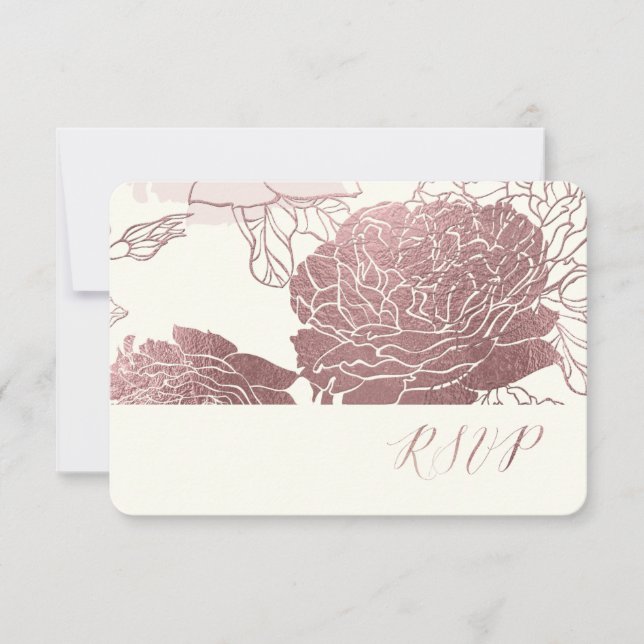 PixDezines RSVP Rosas/Rosa Dourado Falso (Frente)