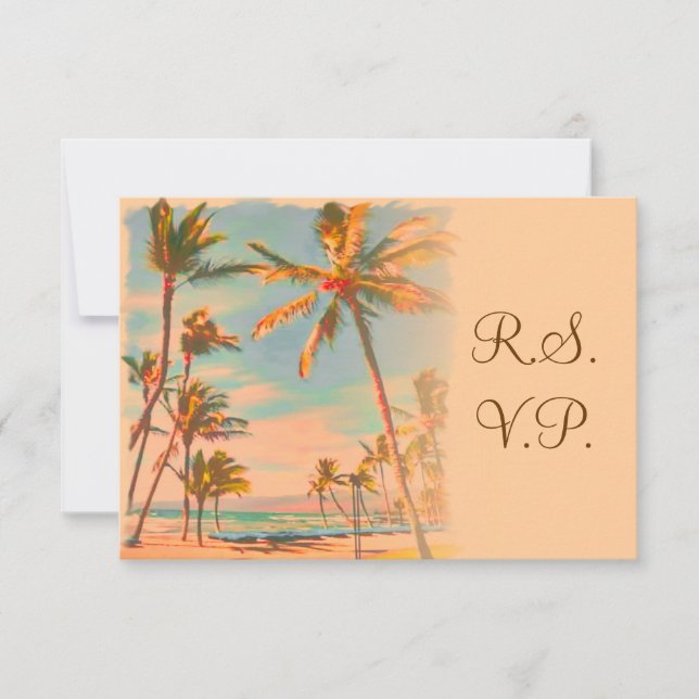 PixDezines rsvp Vintage Beach Scence/Aloha/Luau (Frente)