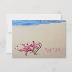 PixDezines rsvp vintage Estrela-do-mar rosa/Praia