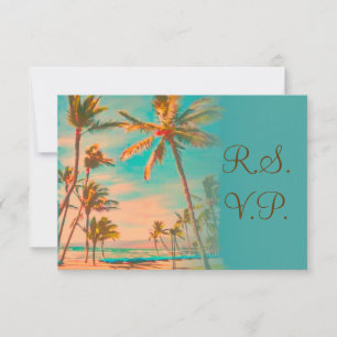 PixDezines rsvp vintage hawaiian Beach/teal