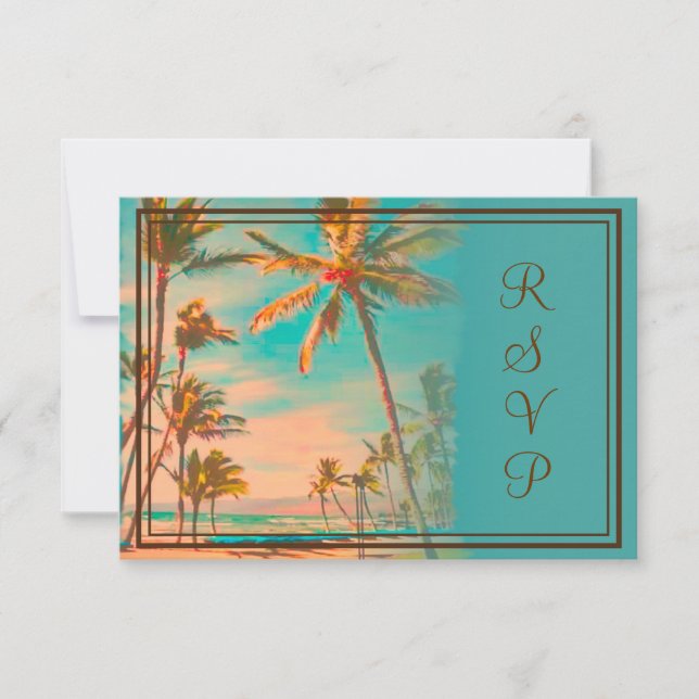 PixDezines rsvp vintage hawaiian Beach/teal (Frente)