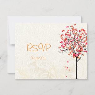 PixDezines rsvp vintage maple tree/orange+rosa