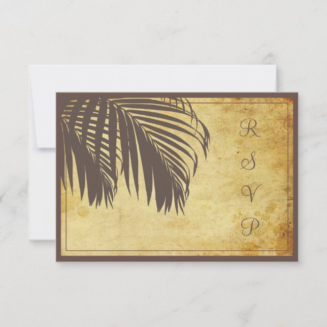 PixDezines Rsvp Vintage Palm fronds/Beach/Brown (Frente)