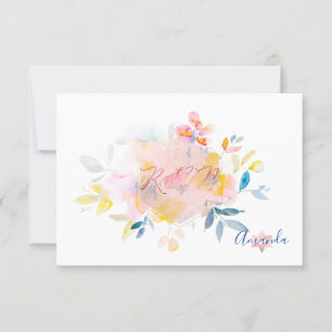 PixDezines RSVP Watercolor Flowers Bat Mitzvah ✡